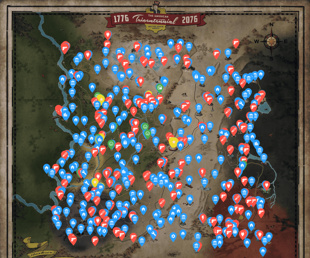 Интерактивная карта Fallout 76