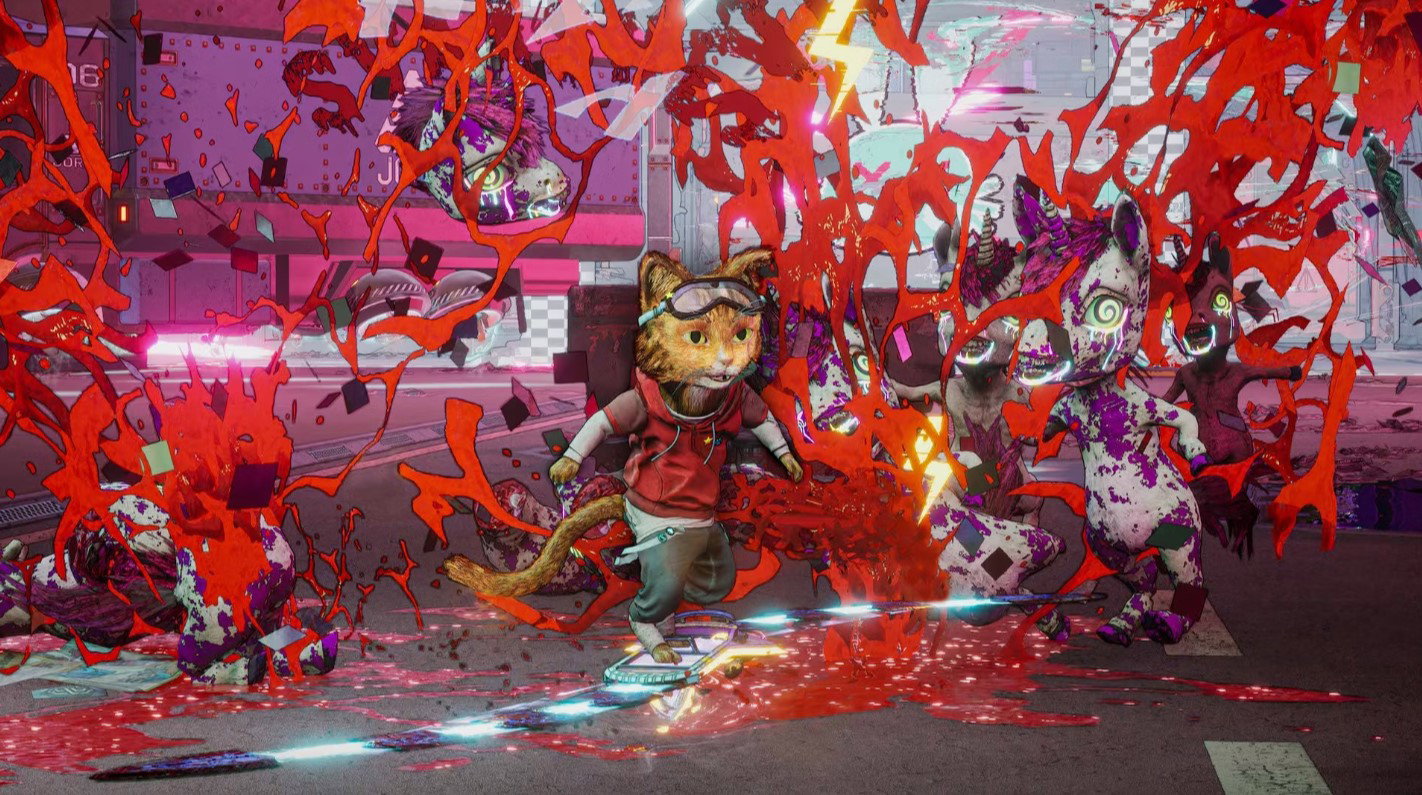 В Steam вышла демоверсия Gori: Cuddly Carnage — зрелищного слэшера с котом на ховерборде