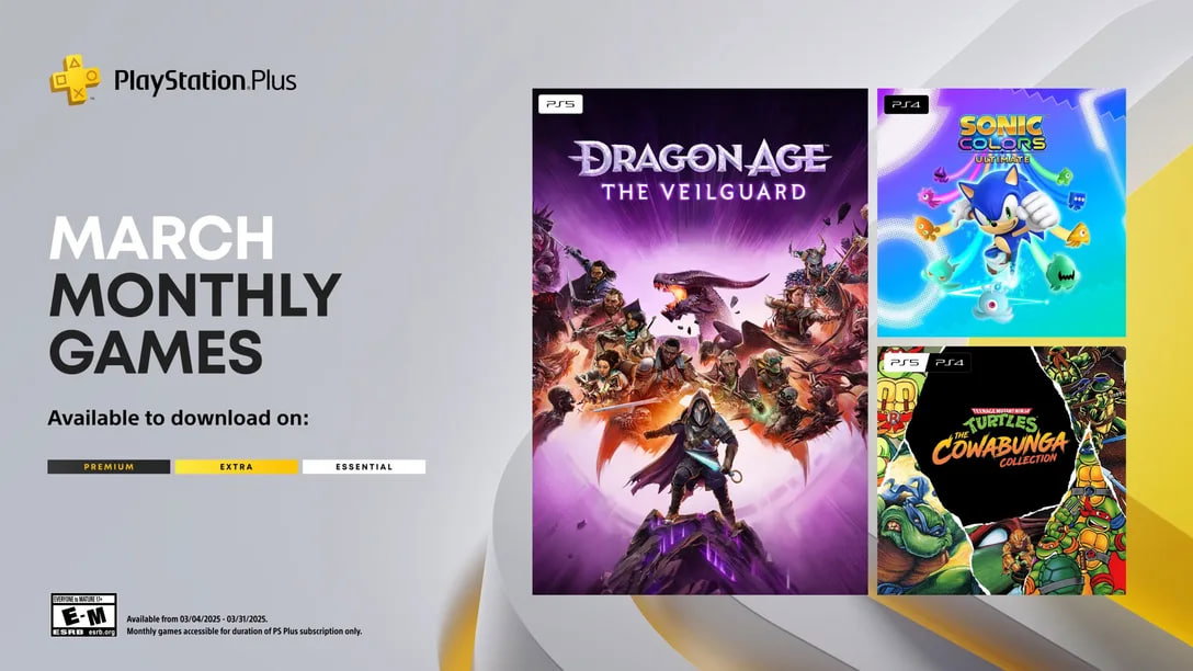 PS Plus в марте: Dragon Age: The Veilguard, Sonic Colors: Ultimate и TMNT — Kupikod Media